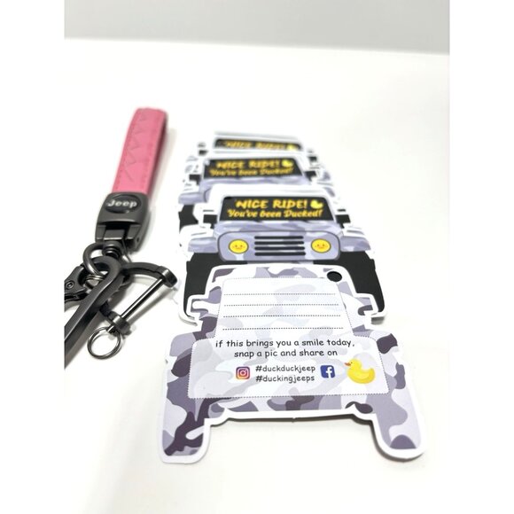JEEP You've Been Ducked Cards 25pcs with Pink Off Road Keychain for Duck Tag - Picture 2 of 6